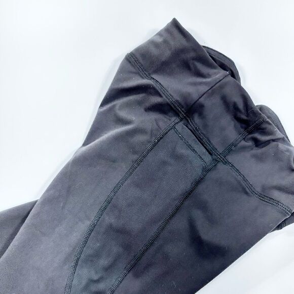 Iviva long stretch sheer panel with pink accent leggings 12 - Picture 7 of 12